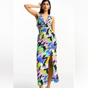 Multicolor cut out midi dress 10